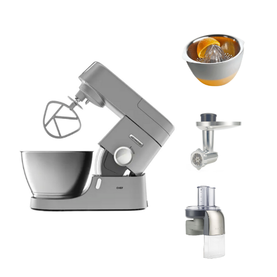 KENWOOD Robot CHEF Patissier Silver KVC3100S + Kit Patissier + 3 accessoires offerts