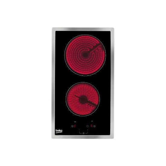 Image de Table de cuisson vitrocéramique encastrable 30cm type domino 2 foyers 3000W - Beko b300 HDMC32400TX