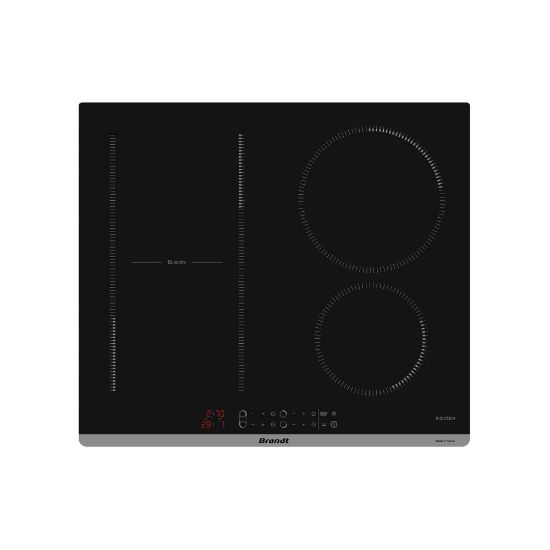Image de Plaque de cuisson induction encastrable 60cm 4 foyers dont 1 dual zone 10100W - Brandt BPI164DUB - Noir