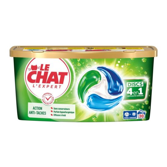 Lessive en capsules Le Chat discs l'expert × 38 - 761 g