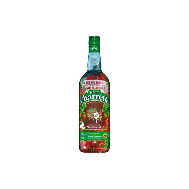 Rhum Charrette traditionel 49°, bouteille Edition limitée Case les ...