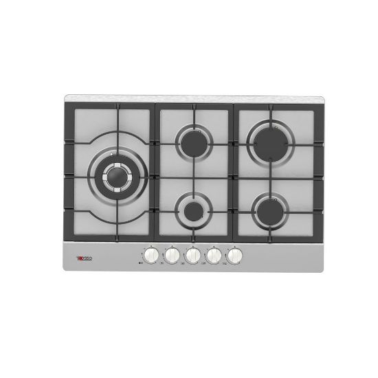 Picture of Plaque de cuisson encastrable gaz 5 feux dont 1 wok 10800W - DeRosso - inox