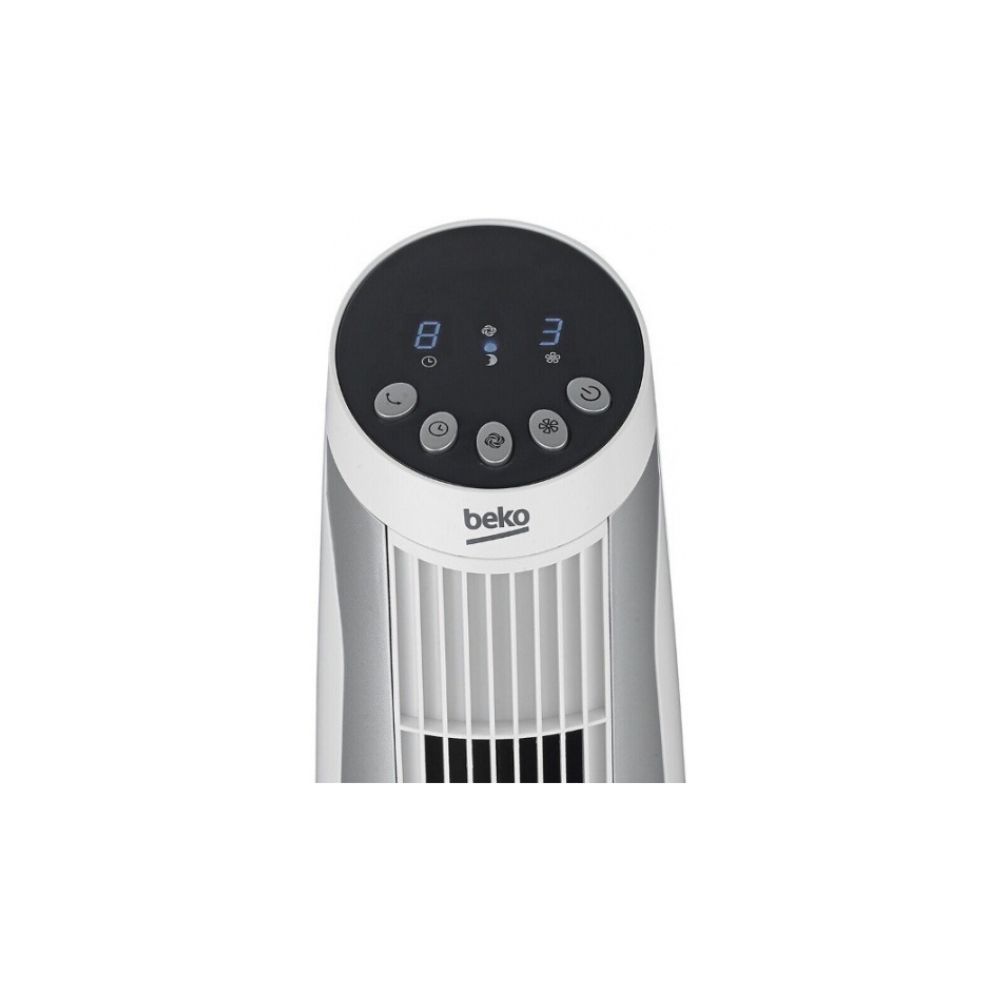 Ventilateur Colonne Beko EFW6800W Blanc/Noir - 45W, 6 Vitesses, Oscillation, Télécommande, Minuteur, Silencieux - 8