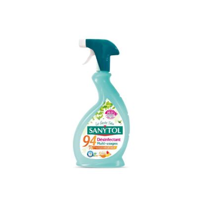 Image de Pistolet désinfectant nettoyant multi-usages 94% Végétal Agrumes - Sanytol - 500ml