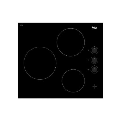 Picture of Plaque de cuisson encastrable vitrocéramique 3 foyers 5000W - Beko b100 HIC63100