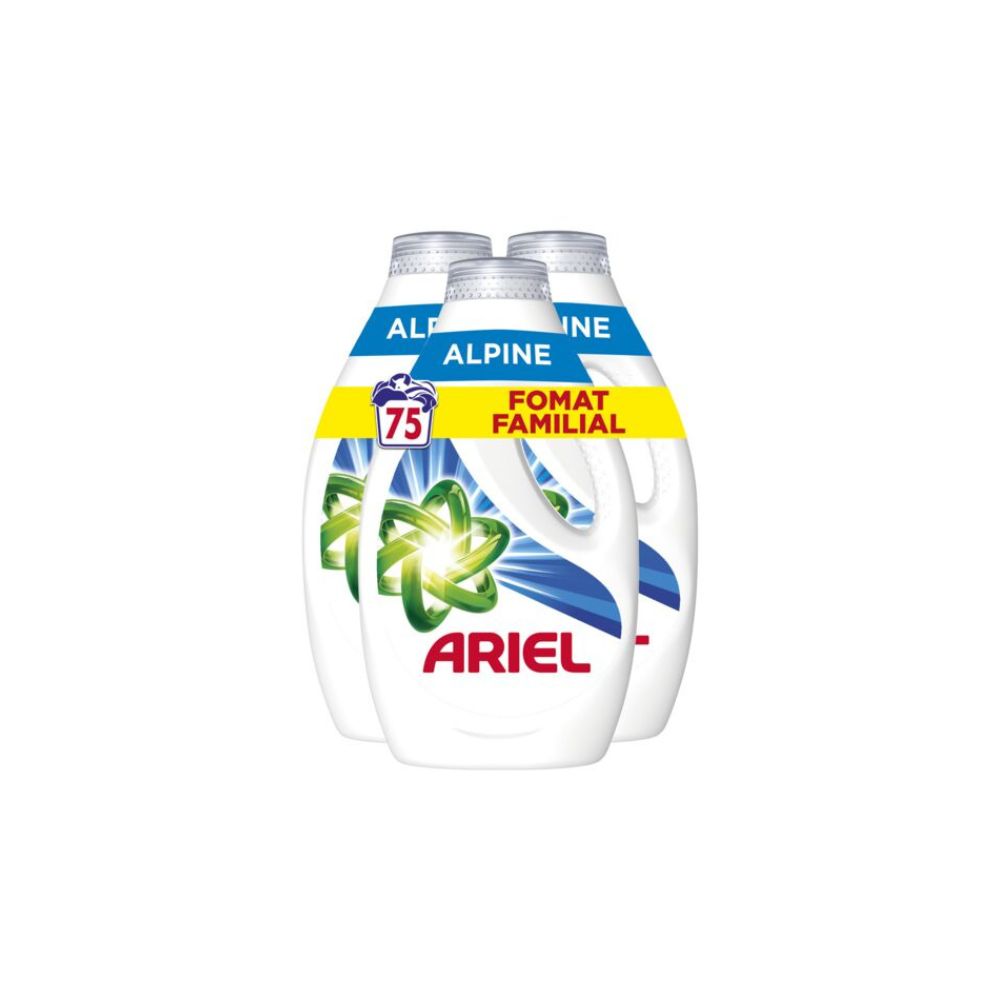 Lessive liquide ARIEL Alpine 3 x 1,25L, 75 lavages   - Shopping  et Courses en ligne, livrés à domicile ou au bureau, 7j/7 à la Réunion