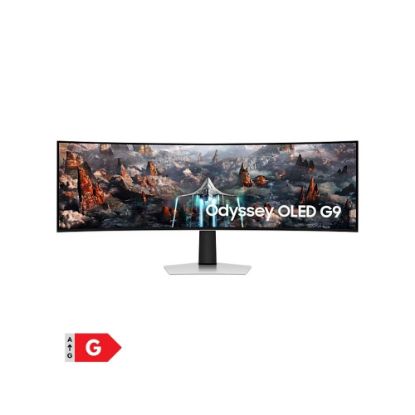 Image de Ecran ordinateur gaming incurvé OLED 49" Samsung Odyssey G9 LS49CG954SUXEN, 124,5 cm (49"), 5120 x 1440 pixels, OLED, Smart TV, Wifi, Argent