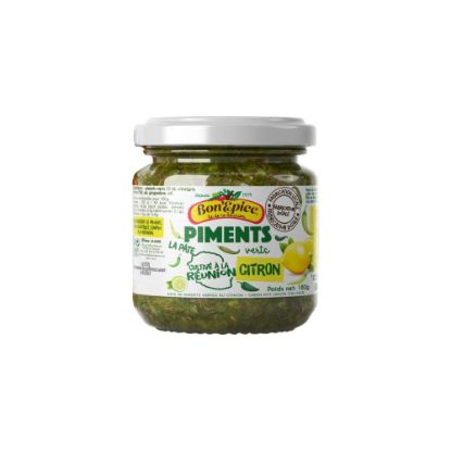 Image de Piment la pâte vert au citron - Bon'Epice - 180g