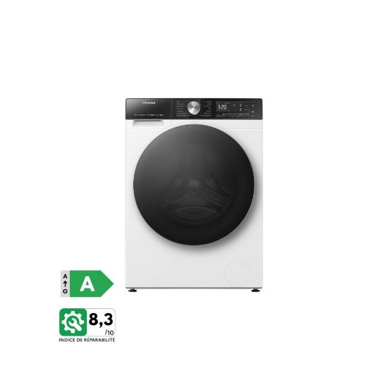 Lave-linge hublot 12kg 1400tr/min, Auto-dosage, Fonction vapeur, Connecté, Série 5S - Hisense WF5S1245BW