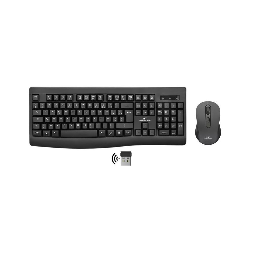 Pack Clavier Souris Sans Fil Bluestork Grapheme V3 Rechargeable - AZERTY Gris