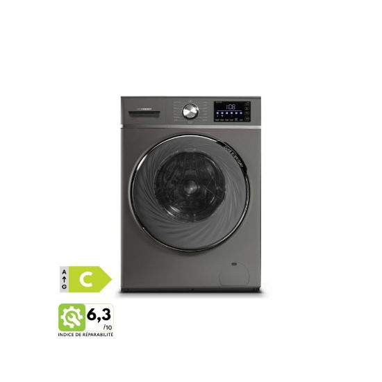 Picture of Lave-linge hublot 10 kg 1400tr/min 16 programmes - Schneider SCLLF10143IB - gris