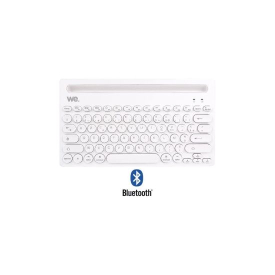 Picture of Clavier Bluetooth pour smartphone ou tablette avec support de tablette - We Connect - blanc