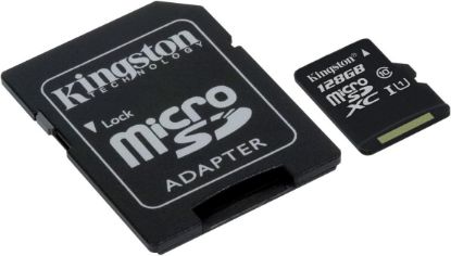 Kingston SDCS/128GB MicroSD Canvas Select UHS-I Classe 10 avec vitesse de lecture allant jusqu’à 80Mo/s ( avec adaptateur SD )