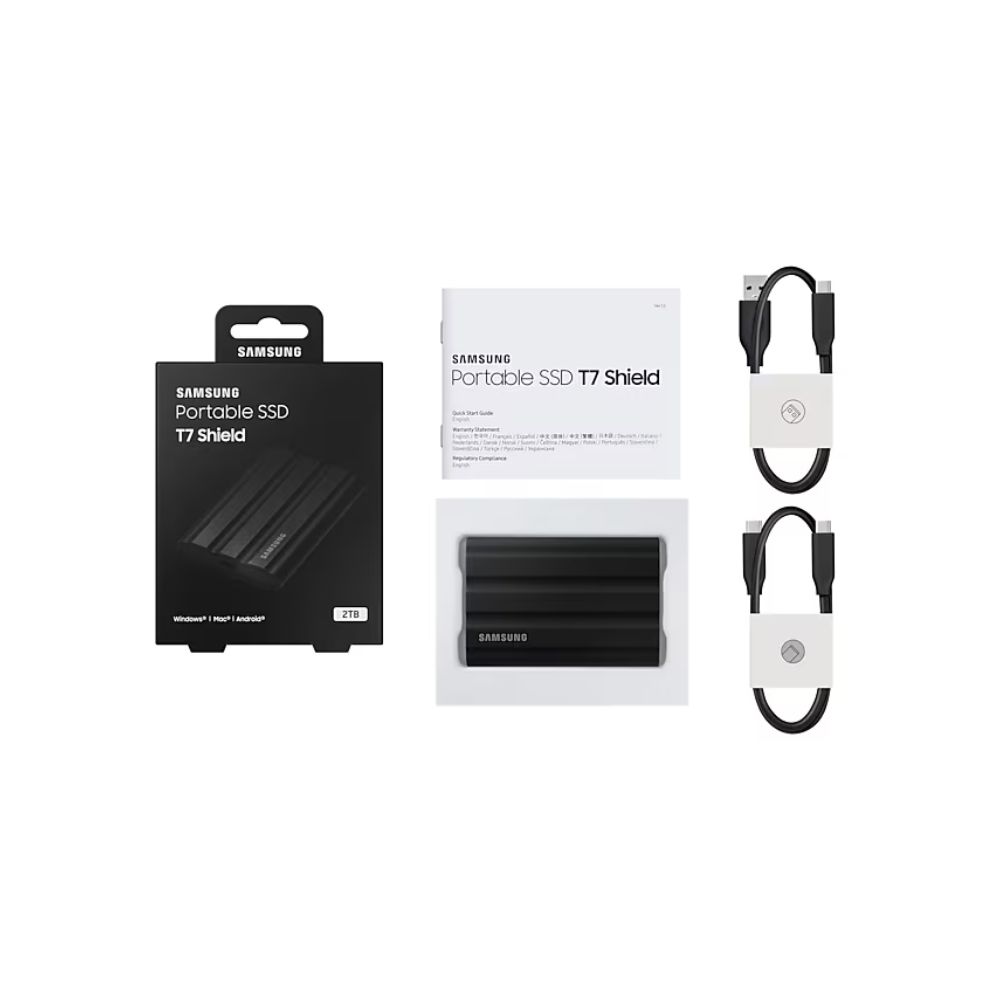 Disque dur externe portable SSD 2To USB 3.2 - Samsung T7 Shield (Noir ...