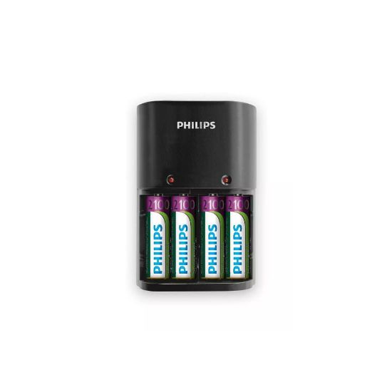 Chargeur de piles avec 4 piles AA - Philips SCB1490NB/12   -  Shopping et Courses en ligne, livrés à domicile ou au bureau, 7j/7 à la  Réunion