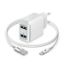 Picture of Pack chargeur secteur 2,4A + Cable Lightning - Akashi - blanc