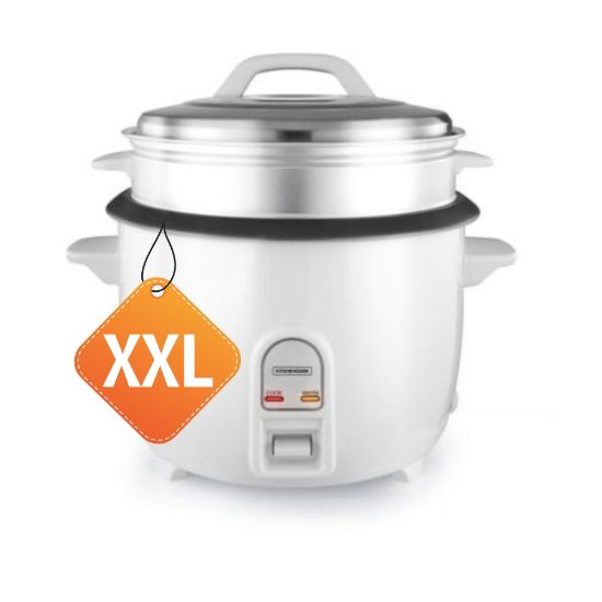 Cuiseur à riz 8 L blanc avec panier vapeur HONG KONG XXL - KITCHENCOOK