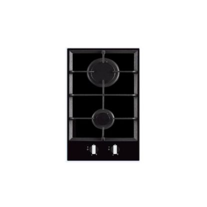 Image de Table de cuisson domino 2 feux gaz 4750W - Merlin M-DOM30G-IB - inox noir