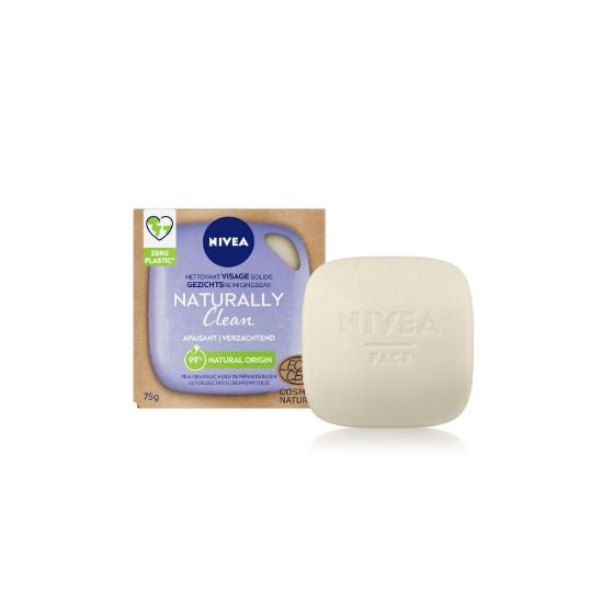 Image de Nettoyant Visage Solide Apaisant Nivea NATURALLY CLEAN Huile de pépins de raisin, 75g