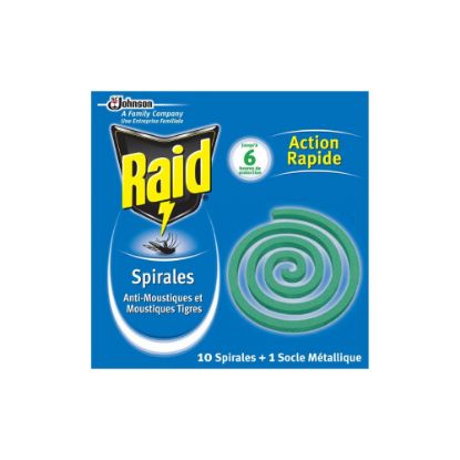 Image de Spirale anti-moustiques Raid, 10 Spirales + 1 Socle Métallique