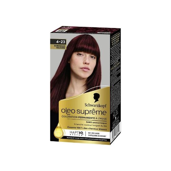 Image de Schwarzkopf Oleo Suprême Coloration à l’huile Permanente 4-23 Bordeaux 
Velours