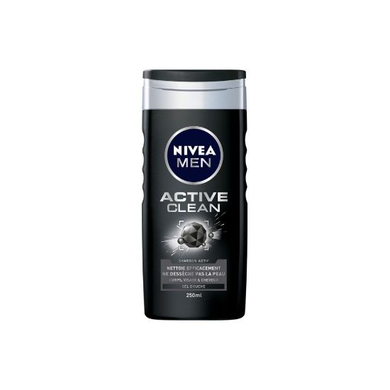 Picture of Gel douche 3en1 visage corps et cheveux Nivea Men ACTIVE CLEAN, 250mL