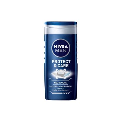 Image de Gel douche 3en1 visage corps et cheveux Nivea Men PROTECT&CARE, 250mL