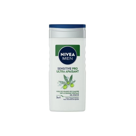 Image de Gel douche 3en1 visage corps et cheveux Nivea Men SENSITIVE PRO Chanvre, 250mL