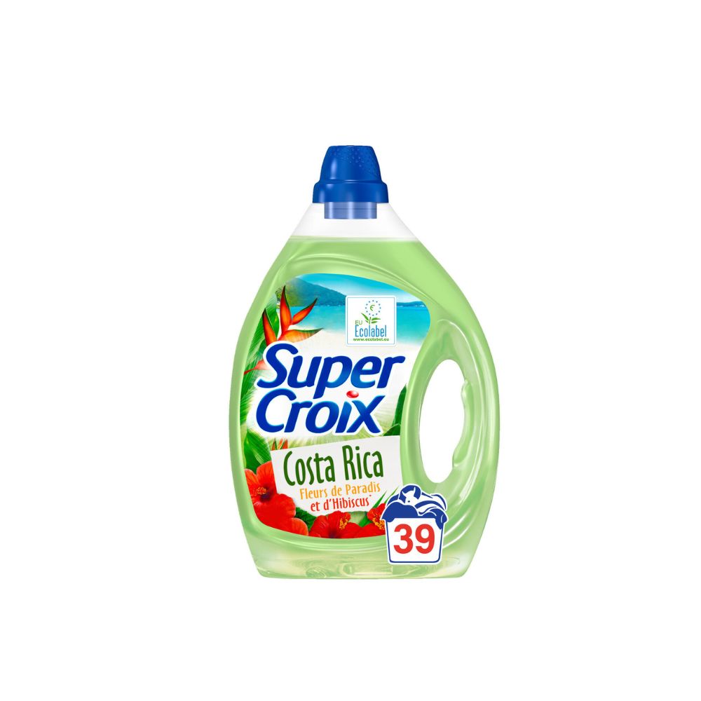 Lessive liquide Super Croix Costa Rica Fleurs Du Paradis Et Hibiscus ,  1,95L , 39 lavages | ChezVous.re - Faites vos courses en ligne, on s'occupe  du reste ! 7j/7  la Runion
