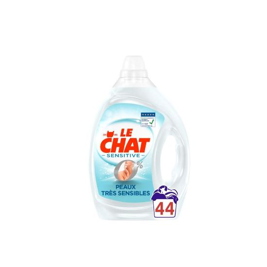 Image de Lessive liquide Le Chat Sensitive Peaux Très Sensibles , 2,2L , 44 lavages