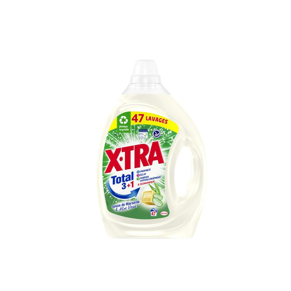 Lessive liquide X-TRA au Savon de Marseille et Aloe Vera 2,115L