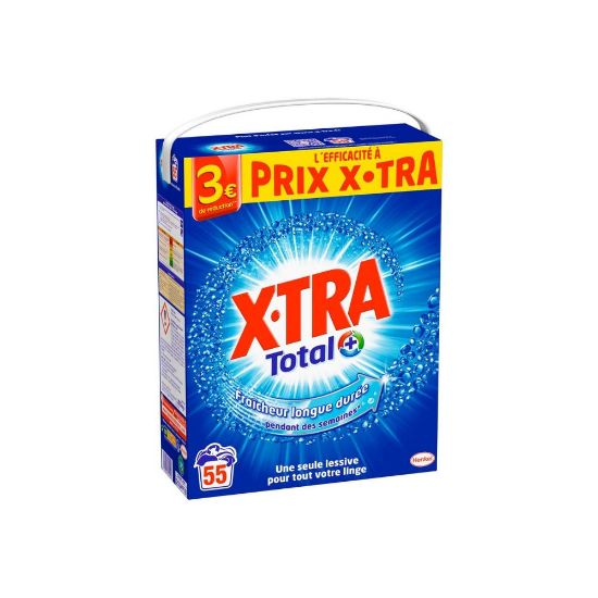 Image de Lessive poudre X-TRA Total+ fraîcheur longue durée, 3,025kg , 55 lavages