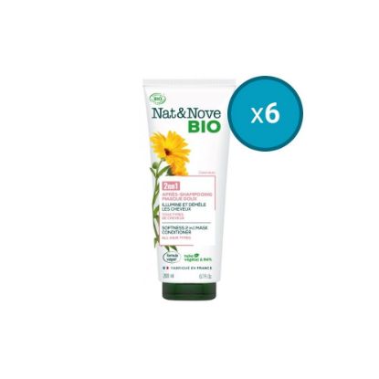 Image de 2en1 Après-Shampoing Masque Doux Calendula, tous types de cheveux, Nat&Nove Bio, 200mL