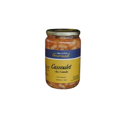 Image de Cassoulet aux 3 viandes, L'Atelier du Pêcher Gourmand, 700g