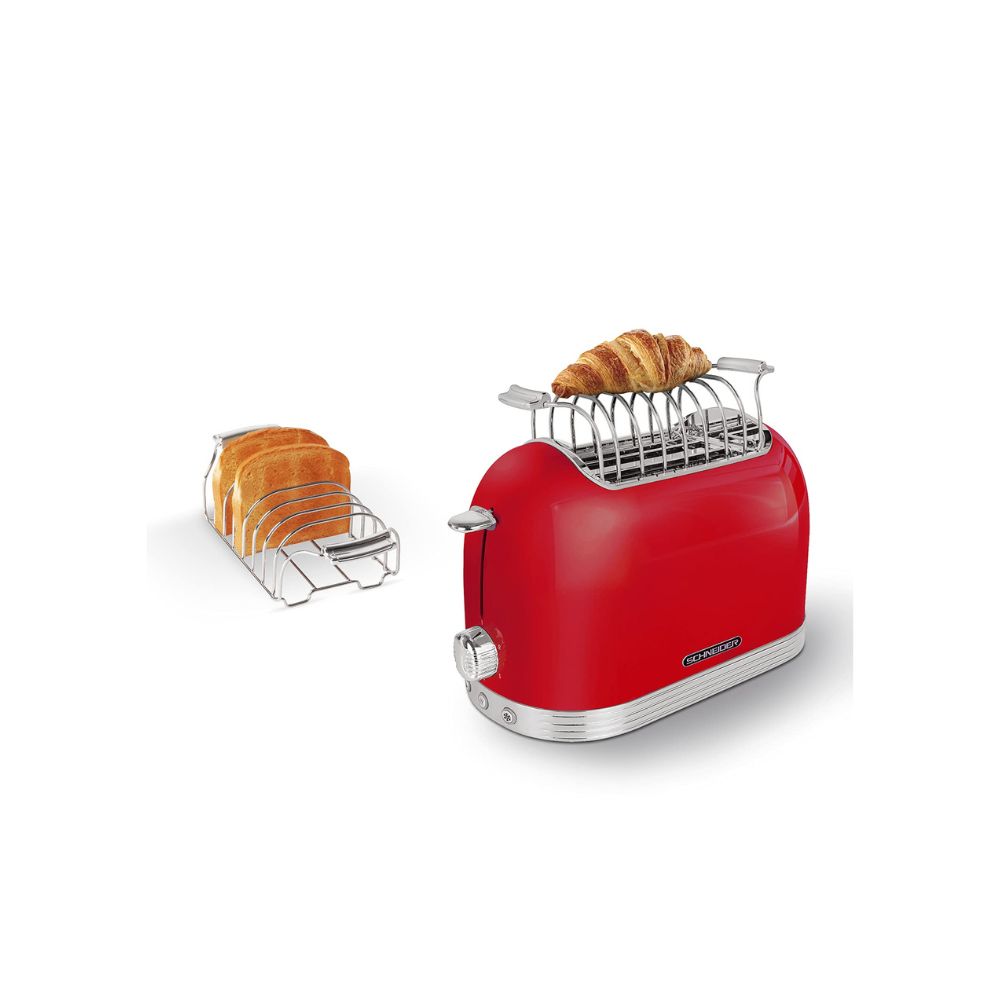 Grille-pain vintage 2 fentes rouge SCTO2R de Schneider