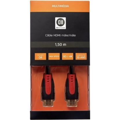 Câble HDMI mâle/mâle 1,5 m D2 Diffusion