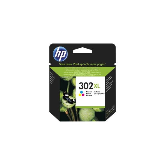 Image de HP 302XL Cartouche d’encre trois couleurs grande capacité authentique