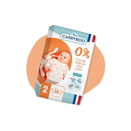 Image de Couches écologiques Taille 2, 3-6kg - Carryboo - 56 couches