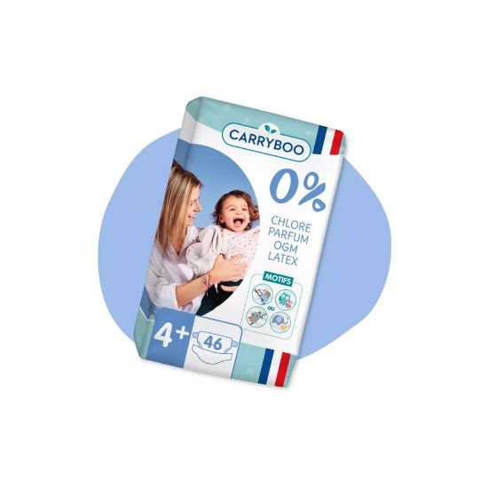 Kit & Kin Couches Taille 4 (9-14 Kg) - 128 Couches Écologiques Hypoallergéniques, Protection 12h - Vegan & Sans Cruauté