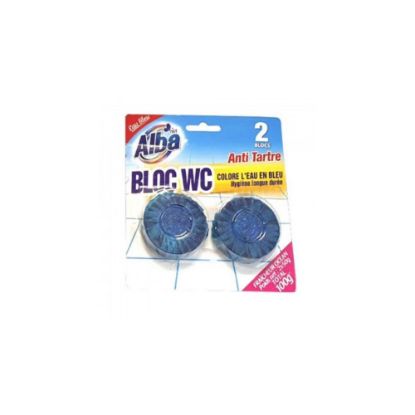 Image de Bloc WC anti-tartre bleu - Alba net - 2 blocs de 50g