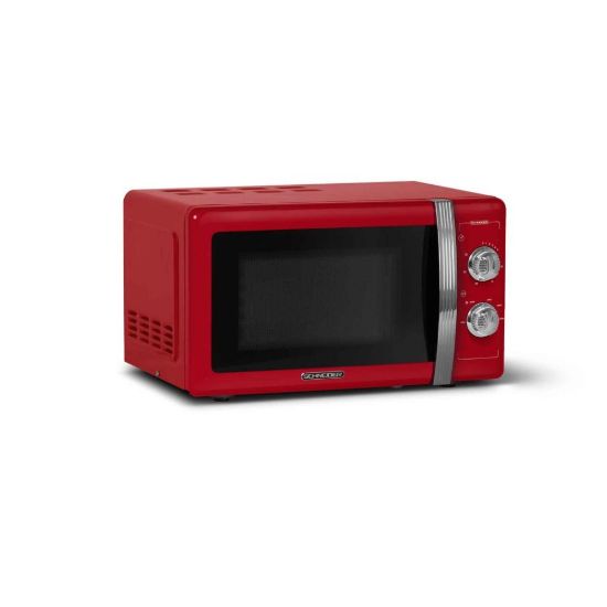 Micro-ondes vintage 20L 700W - Schneider SMW20VMR - rouge | ChezVous.re ...