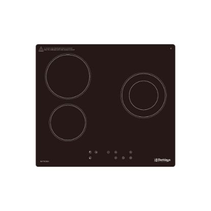 Picture of Plaque de cuisson encastrable vitrocéramique 3 foyers 4700W - Berklays BVITRO3E4 - verre noir