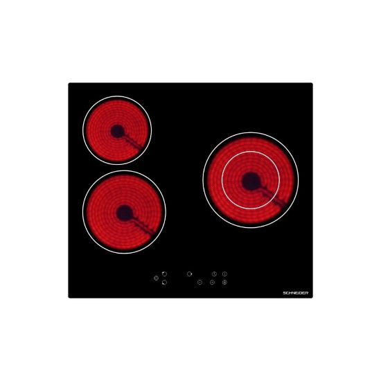 Picture of Plaque de cuisson vitrocéramique encastrable 60cm 3 foyers 5200W - Schneider STV603