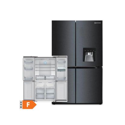 Image de Réfrigérateur combiné 4 portes 560L No Frost Inverter Distributeur d'eau avec réservoir - Kryster KNF543D4WDBK - Dark inox