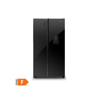 Image de Réfrigérateur américain 508L No Frost Distributeur d'eau à réservoir - Hisense RS519N4WBF - Noir miroir