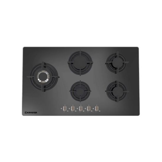 Image de Plaque de cuisson encastrable 85cm 5 feux gaz 11300W - Kryster KVER5GW90N2