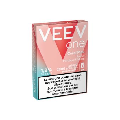 Image de VEEV One – Paquet de 2 recharges Saveur Coral Pink (Pastèque & Melon)