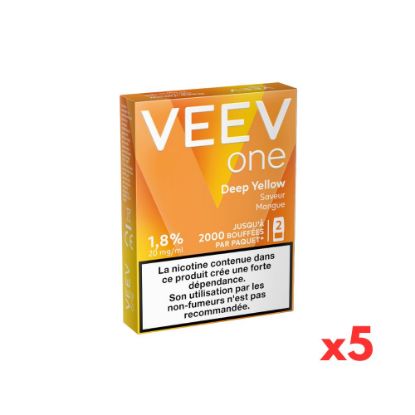 Picture of VEEV One – Etui de 5 paquets de 2 recharges Saveur Deep Yellow (Mangue)