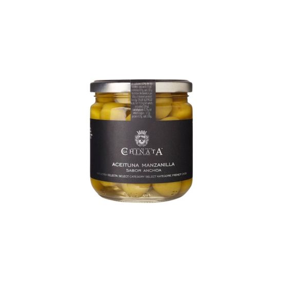 Image de Olives Manzanilla saveur anchois - La Chinata - 350g