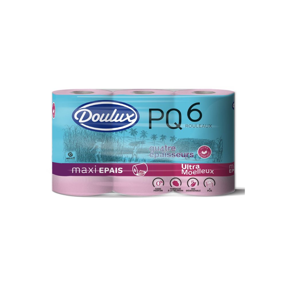 Lot De 4 Paquets De Papier Toilette Ultra Doux Et Résistant - 96 Rouleaux équivalents